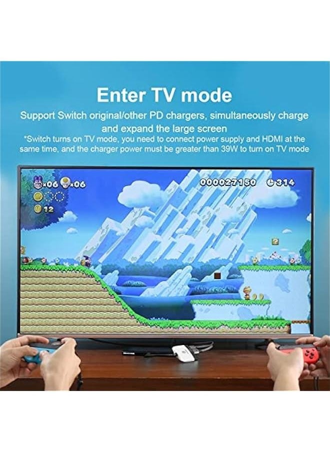 Switch Dock for Nintendo Switch OLED,  Portable TV Dock Charging Docking Station with HDMI and USB 3.0 Port Replacement Base Dock Set Type C to HDMI TV Adapter for MacBook Pro Air (Black White)