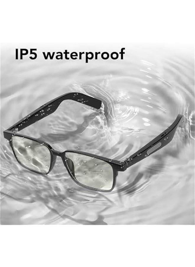 Smart Glasses, IP5 Waterproof Open Ear Sound Sunglasses with Dual Microphones, 5.3 Voice Control Uni Smart Audio Glasses for Driving, Sports, Study (Individual