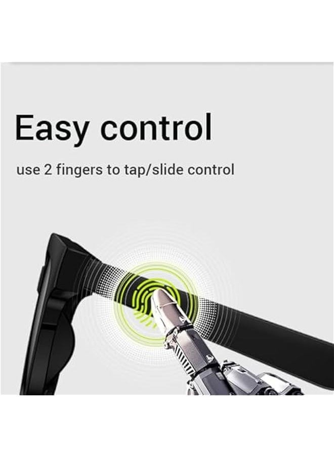 Smart Glasses, IP5 Waterproof Open Ear Sound Sunglasses with Dual Microphones, 5.3 Voice Control Uni Smart Audio Glasses for Driving, Sports, Study (Individual