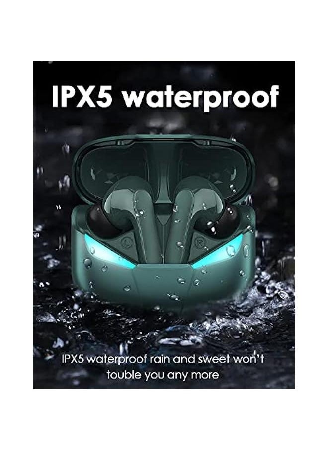 Gaming Earbuds True Wireless Bluetooth 5.1 Gaming Ear Buds with Microphone Deep Bass Hi-Fi Stereo Earbuds 45ms Ultra Low Latency Music Gaming Dual Modes Earphones Waterproof Headphones for PC Laptop