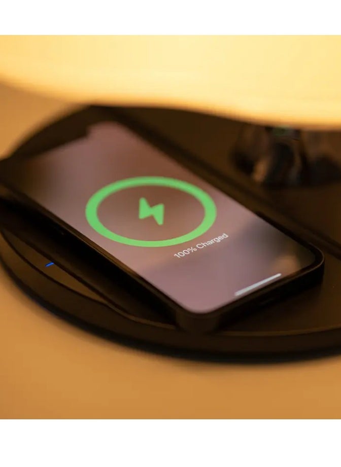Smart LED Wireless Charging Pad with RGB Ambient Light, Wireless Speaker, Digital Display, Fast Charging for Smartphones