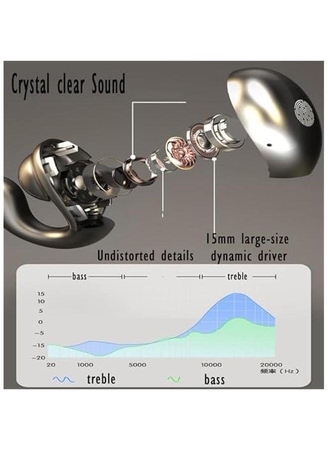 Open Ear Headphones Head Set Bluetooth Induction Earphones Wireless Ear Clips Ear Buds Bone Conducting Conduction Clip On Headphones Open Ear Earbuds Ear Clip Bone Conduction Earbuds