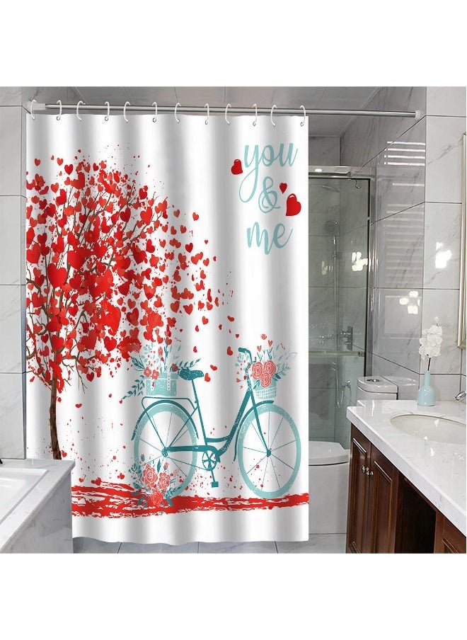 Love Pattern Shower Curtain Holiday Decoration Shower Curtain Home Bathroom Dry And Wet Separation Partition Shower Curtain Waterproof Shower Curtain