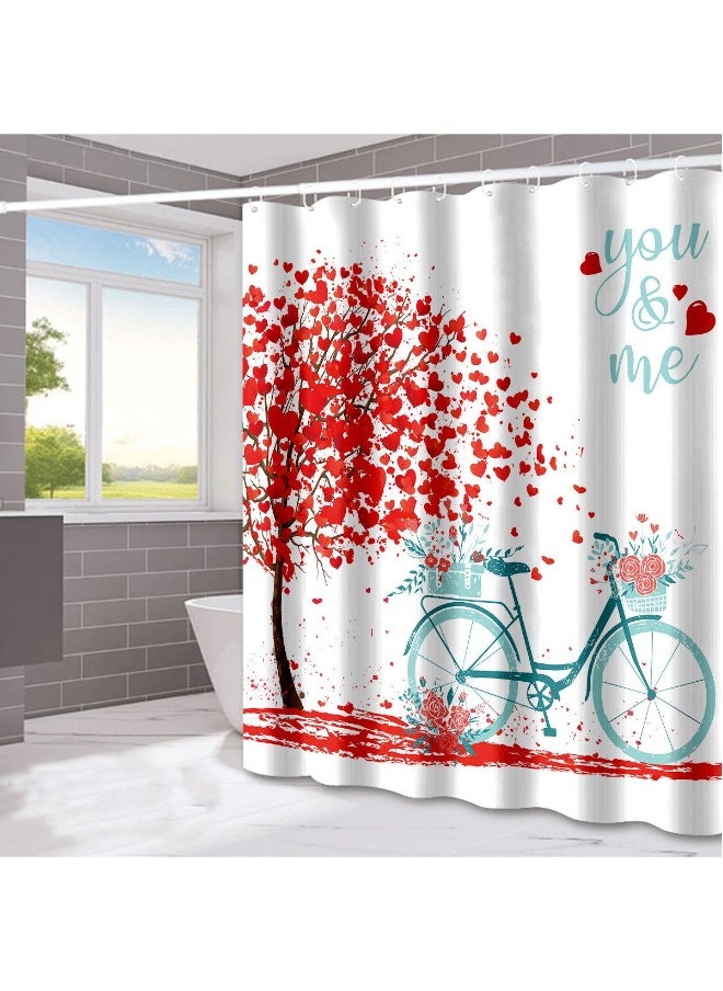 Love Pattern Shower Curtain Holiday Decoration Shower Curtain Home Bathroom Dry And Wet Separation Partition Shower Curtain Waterproof Shower Curtain