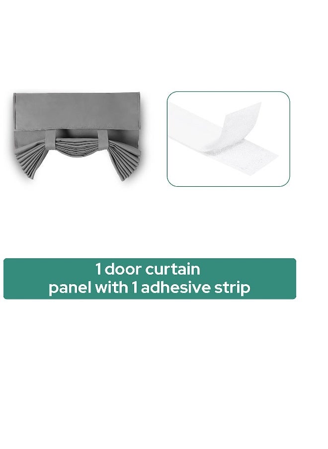 1 Panel French Door Curtains Privacy Blackout Curtains 26 X 68 Inch Grey Room Darkening for Glass Door Thermal Insulated Tie Up Shades Window Bedroom