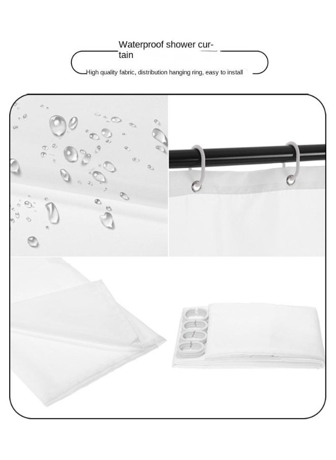 4 Piece Shower Curtain Sets With Non-Slip Rugs Toilet Lid Cover And Bath Mat Durable And Waterproof For Bathroom Decor Set