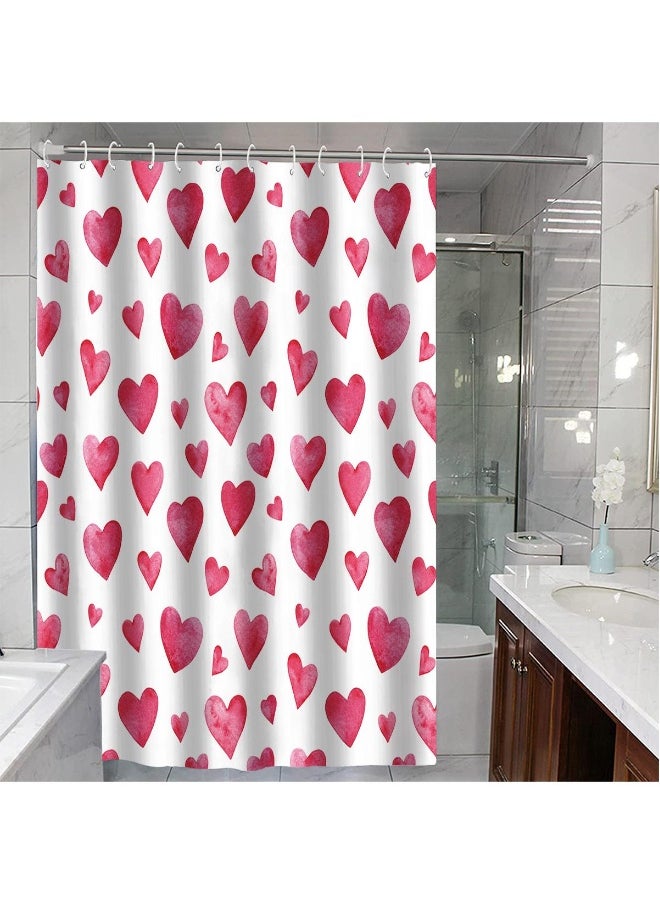 Love Pattern Shower Curtain Holiday Decoration Shower Curtain Home Bathroom Dry And Wet Separation Partition Shower Curtain Waterproof Shower Curtain