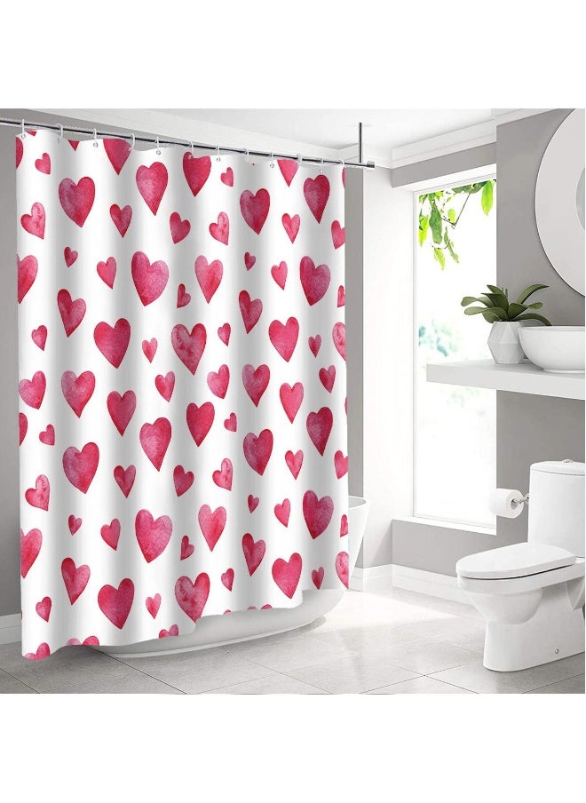 Love Pattern Shower Curtain Holiday Decoration Shower Curtain Home Bathroom Dry And Wet Separation Partition Shower Curtain Waterproof Shower Curtain