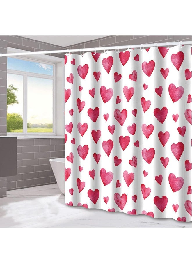 Love Pattern Shower Curtain Holiday Decoration Shower Curtain Home Bathroom Dry And Wet Separation Partition Shower Curtain Waterproof Shower Curtain