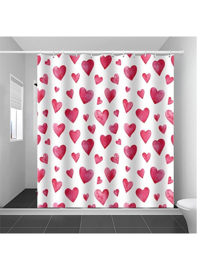 Love Pattern Shower Curtain Holiday Decoration Shower Curtain Home Bathroom Dry And Wet Separation Partition Shower Curtain Waterproof Shower Curtain