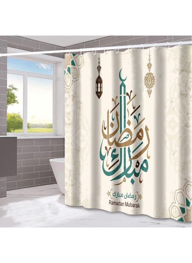Ramadan Mubarak Shower Curtains Home Furnishings Bathrooms Dry And Wet Separation Partitions Shower Curtains Waterproof Shower Curtains