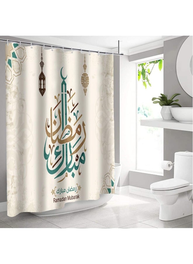Ramadan Mubarak Shower Curtains Home Furnishings Bathrooms Dry And Wet Separation Partitions Shower Curtains Waterproof Shower Curtains