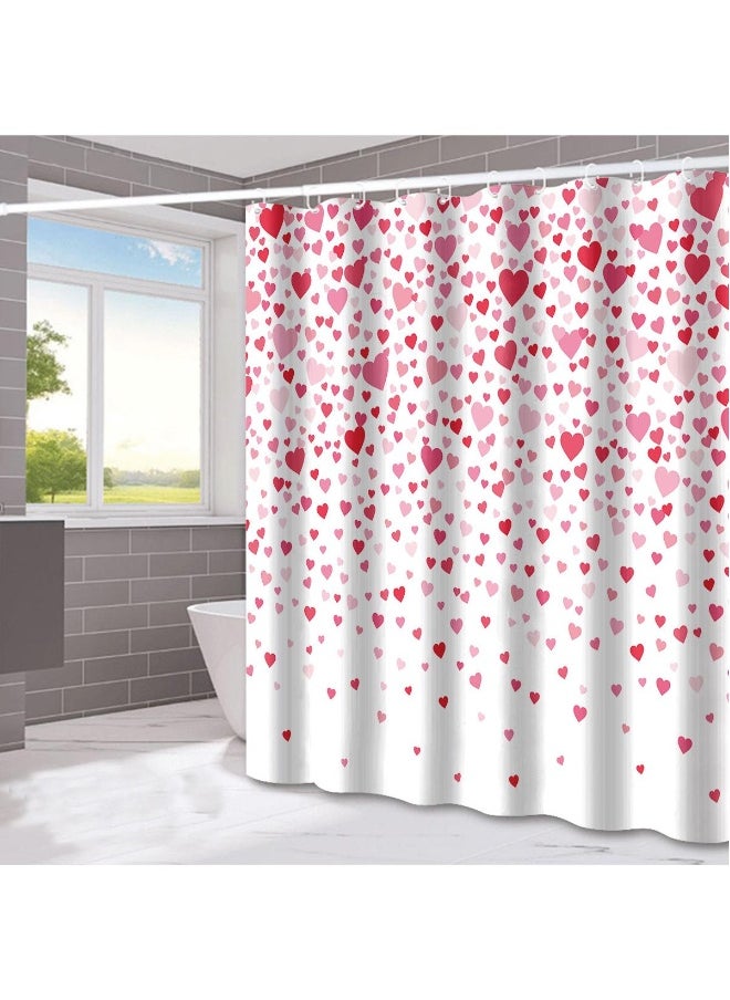 Love Pattern Shower Curtain Holiday Decoration Shower Curtain Home Bathroom Dry And Wet Separation Partition Shower Curtain Waterproof Shower Curtain