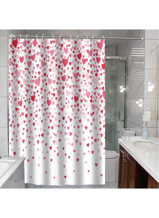 Love Pattern Shower Curtain Holiday Decoration Shower Curtain Home Bathroom Dry And Wet Separation Partition Shower Curtain Waterproof Shower Curtain