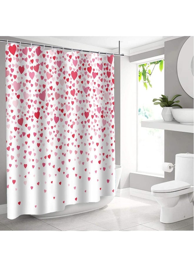 Love Pattern Shower Curtain Holiday Decoration Shower Curtain Home Bathroom Dry And Wet Separation Partition Shower Curtain Waterproof Shower Curtain