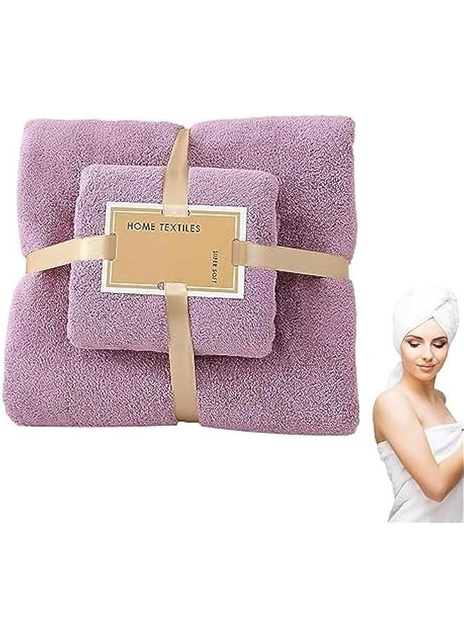 Bath Towel Sets for Bathroom, Bath Towels Bathroom Set, Luxury Bath Towels Super Soft Cotton Towel Set, 2-in-1 Cotton Bath and Face Towels, Super Absorbent Towels