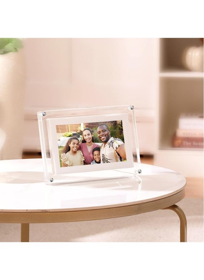 7 Inch Digital Picture Frame Acrylic Video Frame Digital Photo Frame With Memory 2000Mah Built In Battery Auto-Rotate Slideshow Easy Setup  For Heartfelt Gifts Birthday Gifts Hoilday Gifts