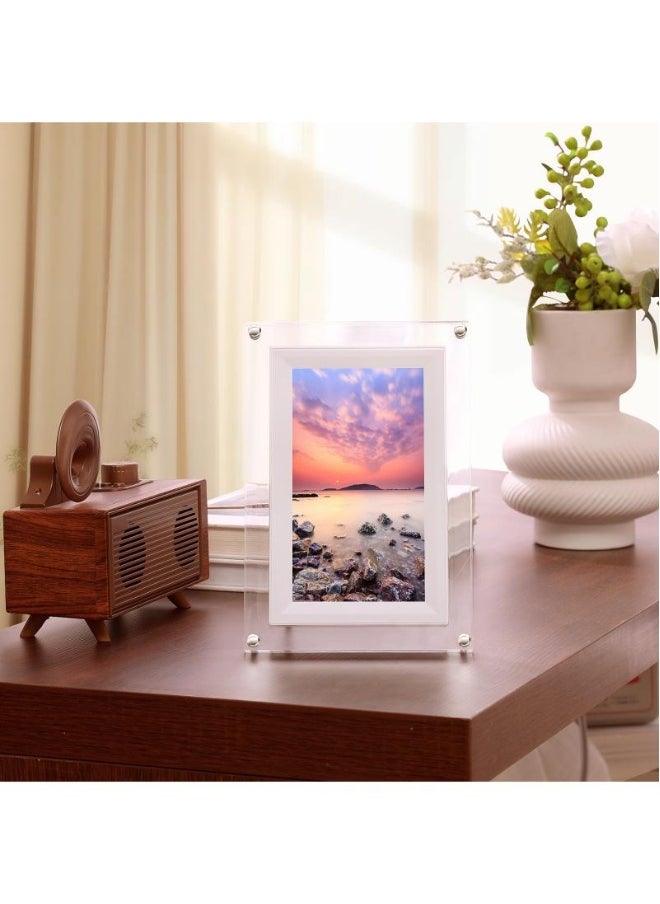 7 Inch Digital Picture Frame Acrylic Video Frame Digital Photo Frame With Memory 2000Mah Built In Battery Auto-Rotate Slideshow Easy Setup  For Heartfelt Gifts Birthday Gifts Hoilday Gifts