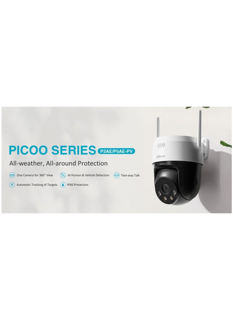 Dahua 5MP PTZ WiFi Network Camera - DH-P5AE-PV