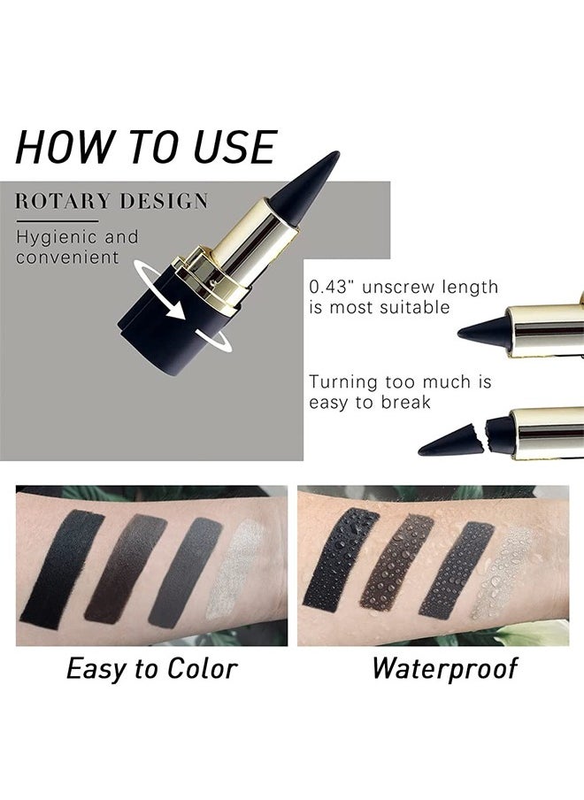 Smooth Gel Eyeliner，Gel Eyeliner Pencil ,Natural Black Eyeliner Cream Waterproof Smudge Proof,Eye Liner Black Smokey Eyeshadow Palette Stick Crayon,Goth Halloween Makeup，#04 Black
