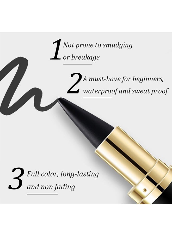 Smooth Gel Eyeliner，Gel Eyeliner Pencil ,Natural Black Eyeliner Cream Waterproof Smudge Proof,Eye Liner Black Smokey Eyeshadow Palette Stick Crayon,Goth Halloween Makeup，#04 Black