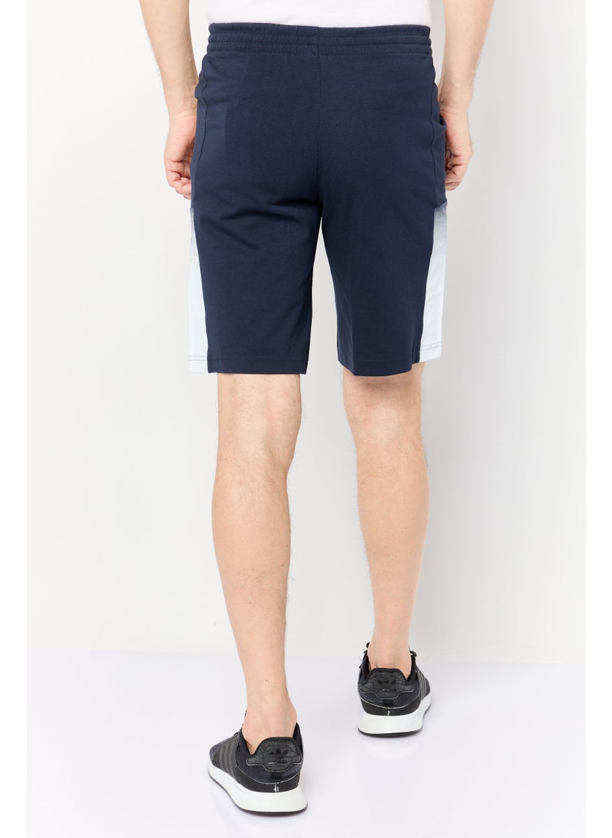 Men Sportswear Fit Brand Logo Outdoor Shorts, Navy