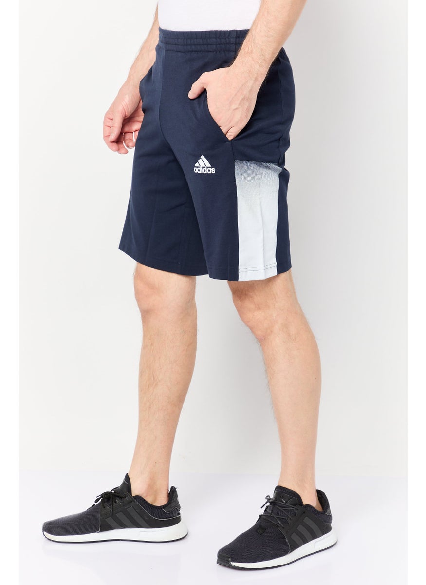 Men Sportswear Fit Brand Logo Outdoor Shorts, Navy
