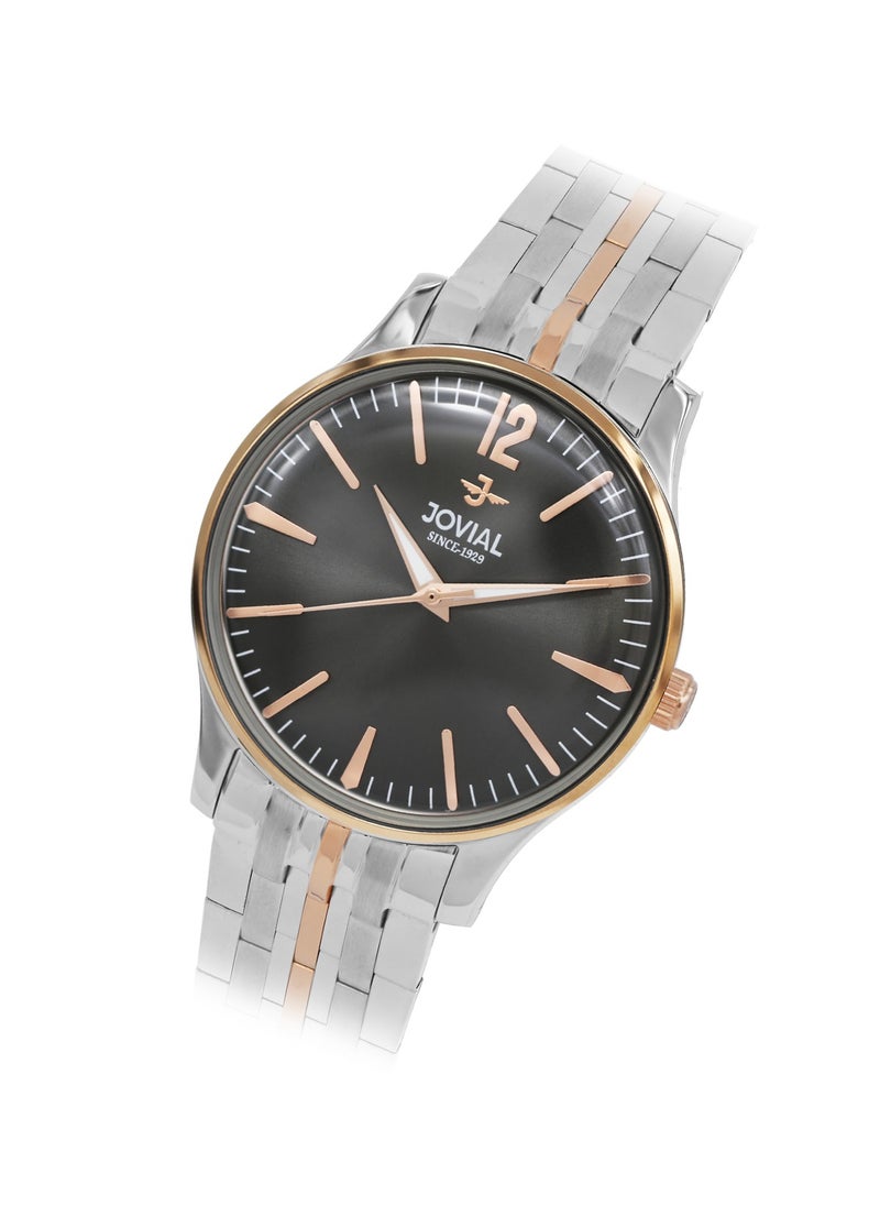 JOVIAL 5075LAMQ02E Women's metal band  Watch, 30mm, Grey Dial