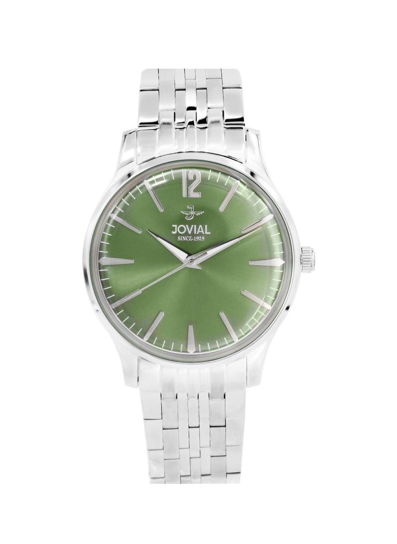 JOVIAL 5075LSMQ09E Women's metal band  Watch, 30mm, Green Dial