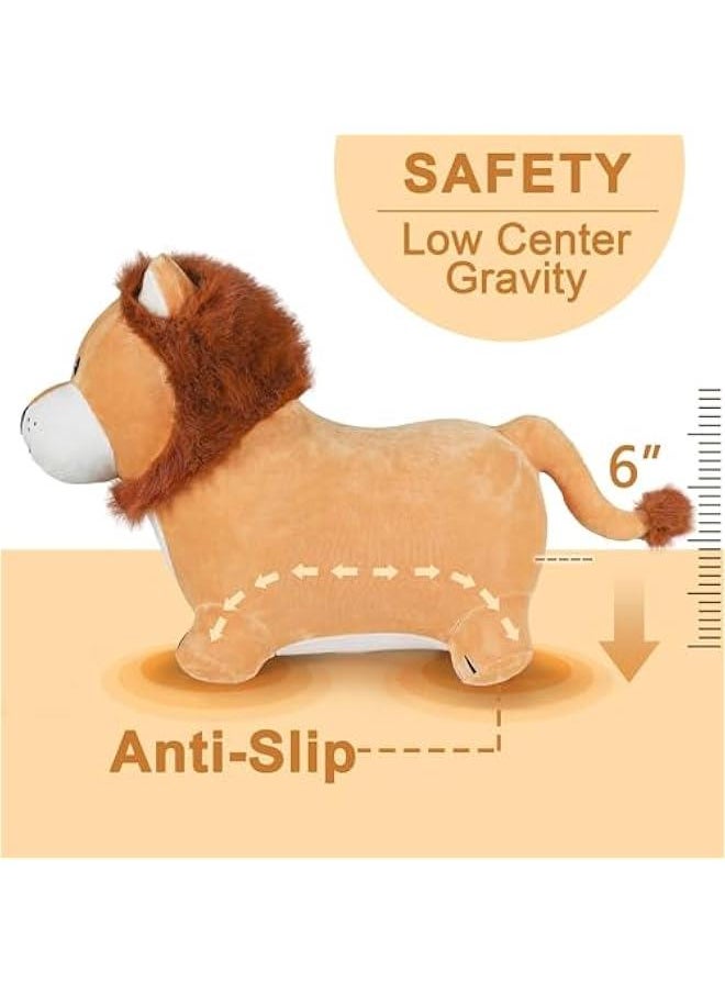 Bouncy Pals Lion Hopper Toy, Toddler Plush Bouncing Animal, Inflatable Ride on Bouncer W/Pump, Indoor Outdoor Hopping Horse, Kid Jumping Toy, Birthday Gift for 2 3 4 5 Year Old Boy Girl