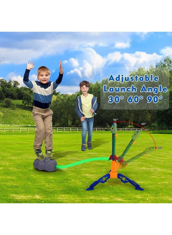 Dinosaur Rocket Launcher For Kids Launch Up To 100 Ft 4 Dinosaur Rockets Outdoor Outside Toys For Kids