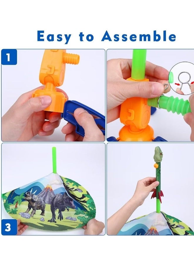 Dinosaur Rocket Launcher For Kids Launch Up To 100 Ft 4 Dinosaur Rockets Outdoor Outside Toys For Kids