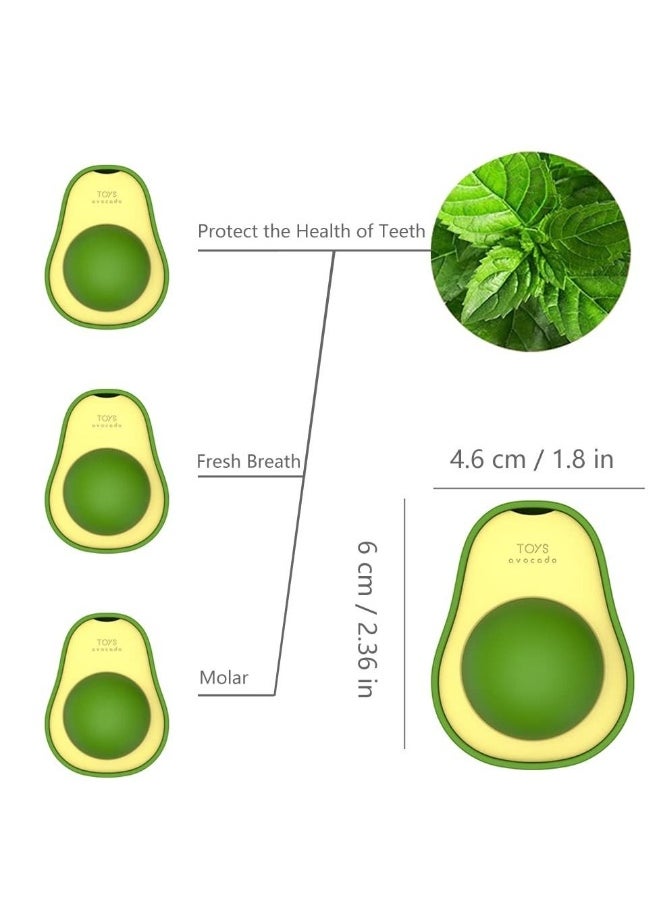 Catnip Wall Ball Avocado-Shaped Cat Toys Edible Cat Licking Toys Cat Chew Toys Teeth Grinding Toys Clean Cat Chew Toys Rotatable Indoor Cat Toys (3 Pieces Mint Flavor)