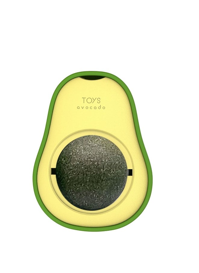 Catnip Wall Ball Avocado-Shaped Cat Toys Edible Cat Licking Toys Cat Chew Toys Teeth Grinding Toys Clean Cat Chew Toys Rotatable Indoor Cat Toys (3 Pieces Mint Flavor)
