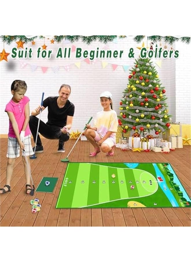 Golf Chipping Game Golf Training Mat with Golf Hitting Mat Indoor Golf Games Sports Outdoor Golf Practice Mats for Adults Kids Family Play Toys Outdoor Play Equipment with 20 Stick Golf Balls