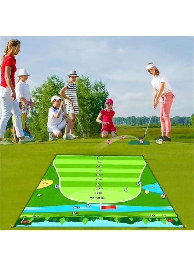 Golf Chipping Game Golf Training Mat with Golf Hitting Mat Indoor Golf Games Sports Outdoor Golf Practice Mats for Adults Kids Family Play Toys Outdoor Play Equipment with 20 Stick Golf Balls