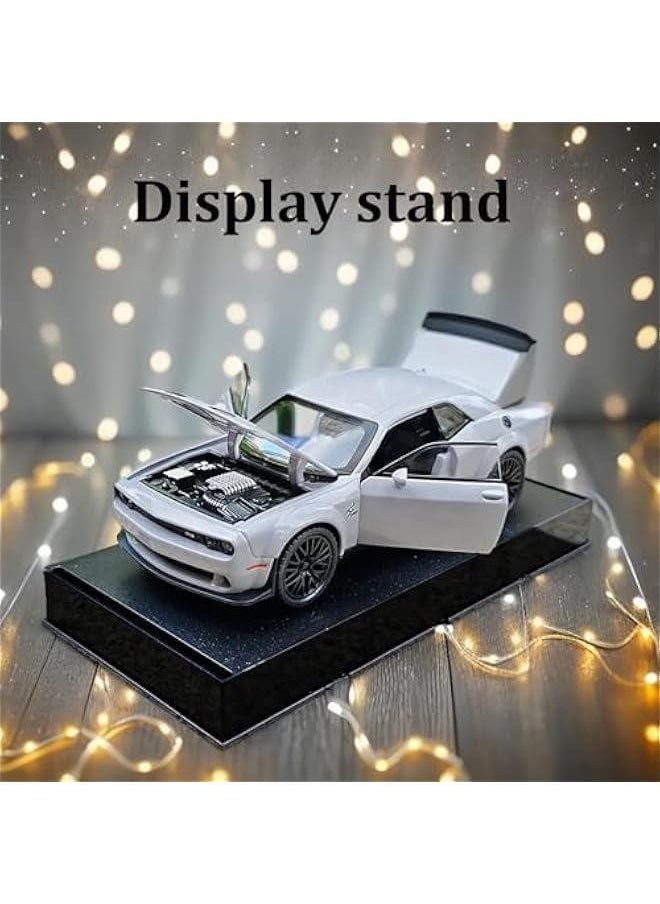 Toy Car Dodge Challenger Hellcat 1/32 Alloy Model Car with Light and Sound Collectible Model Cars Pull Back Toy Vehicles for Boys Children Age 3 + Year Old (Gray)