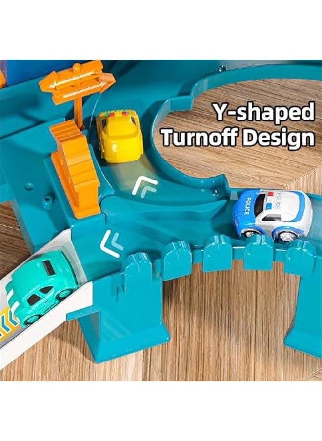 Boys Dinosaur Race Track Playset - Dinosaur Rolling Hill car Track for Kids, Car Ramp Track Toys for 3 4 5 6 7 Year Old Boys, Kids Toys Mountain Track, Mini Car for Kids