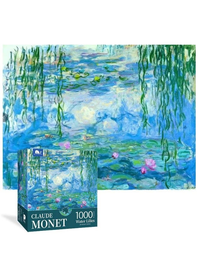 Monet Puzzle 1000 Pieces For Adult Kids Water Lilies Large Difficult Art Puzzle Famous Painting Gift for Teens Educational Toy For Kids
