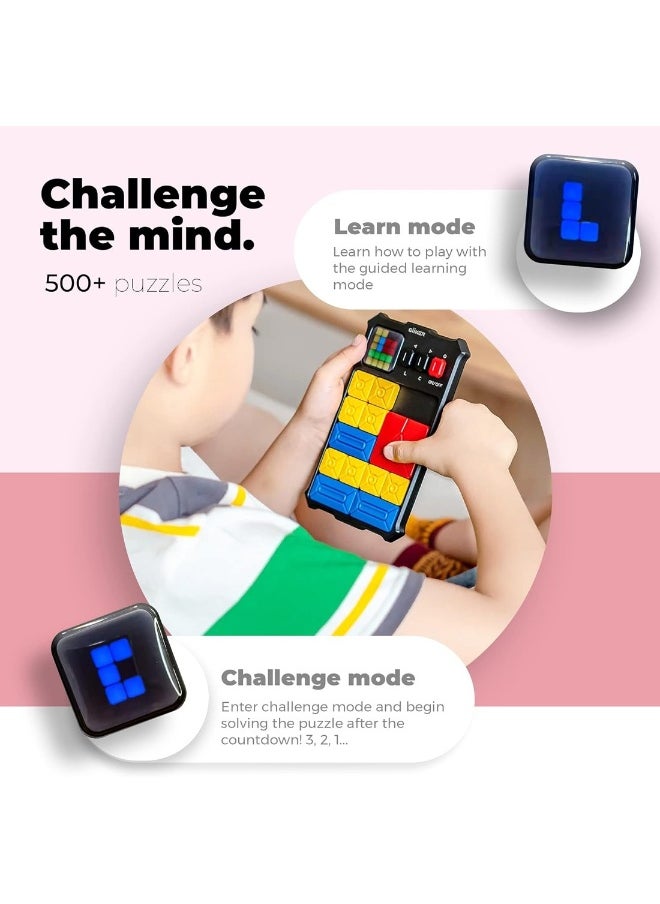 Super Slide Brain Teaser Puzzles Interactive Fidget Toys Handheld Games Console Education Travel Board Games Pink