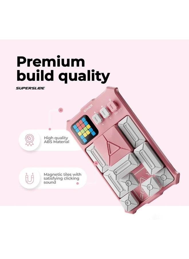 Super Slide Brain Teaser Puzzles Interactive Fidget Toys Handheld Games Console Education Travel Board Games Pink