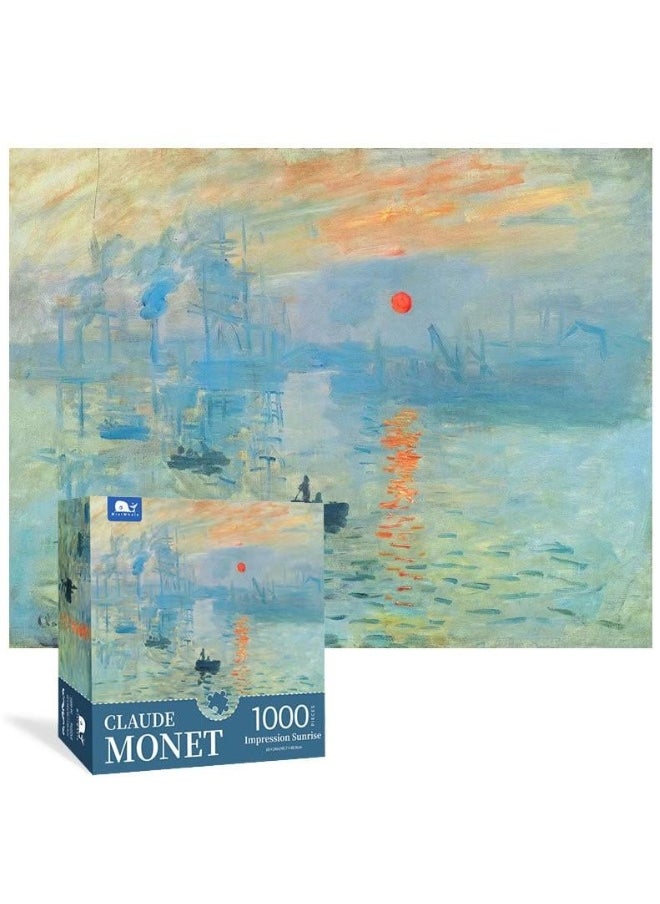 Monet Puzzle 1000 Pieces For Adult Kids  Impression Sunrise Large Difficult Art Puzzle Famous Painting Gift for Teens Educational Toy For Kids