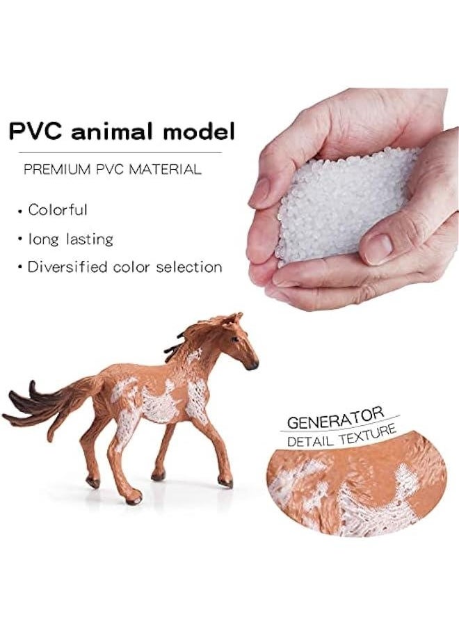 12PCS Realstic Mini Horse Figurines Toy Palyset Arabian Horse Hannover Horse Morgan Stallion Solid Steed Model Set Early Educational Cognitive Toy for Kids