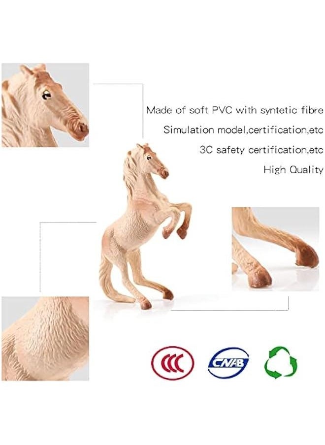 12PCS Realstic Mini Horse Figurines Toy Palyset Arabian Horse Hannover Horse Morgan Stallion Solid Steed Model Set Early Educational Cognitive Toy for Kids
