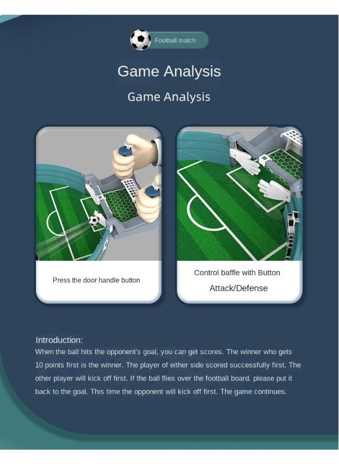 Football Table Interactive Game Children'S Puzzle Handheld Combat Aircraft Parent-Child Duo Competitive Board Game Football Field Toys（Medium Size With 2 Balls）