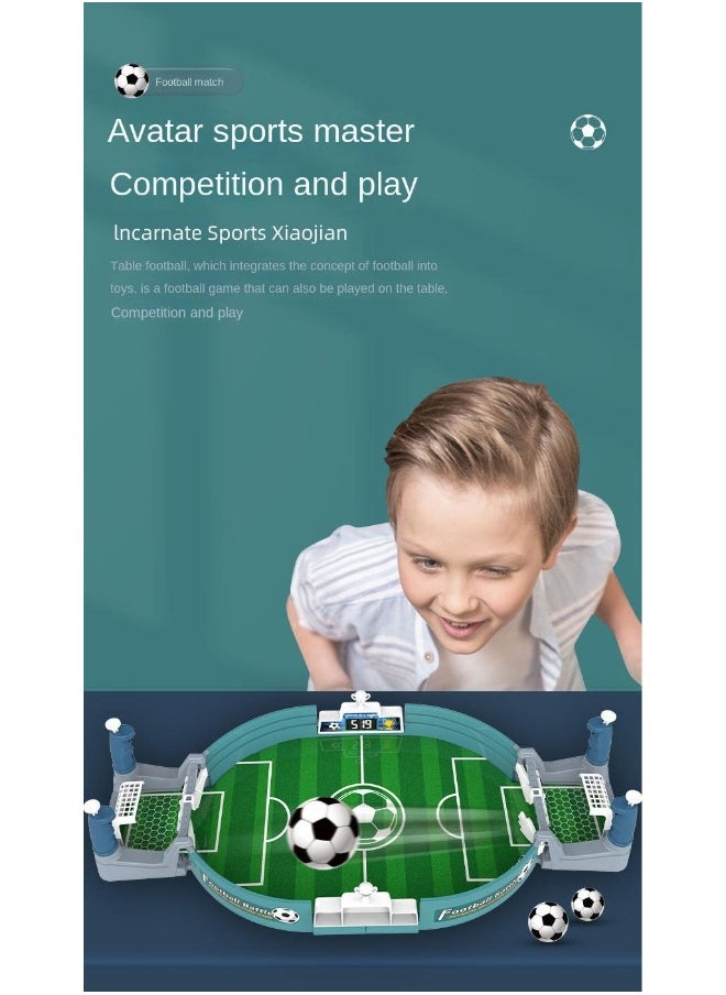 Football Table Interactive Game Children'S Puzzle Handheld Combat Aircraft Parent-Child Duo Competitive Board Game Football Field Toys（Medium Size With 2 Balls）