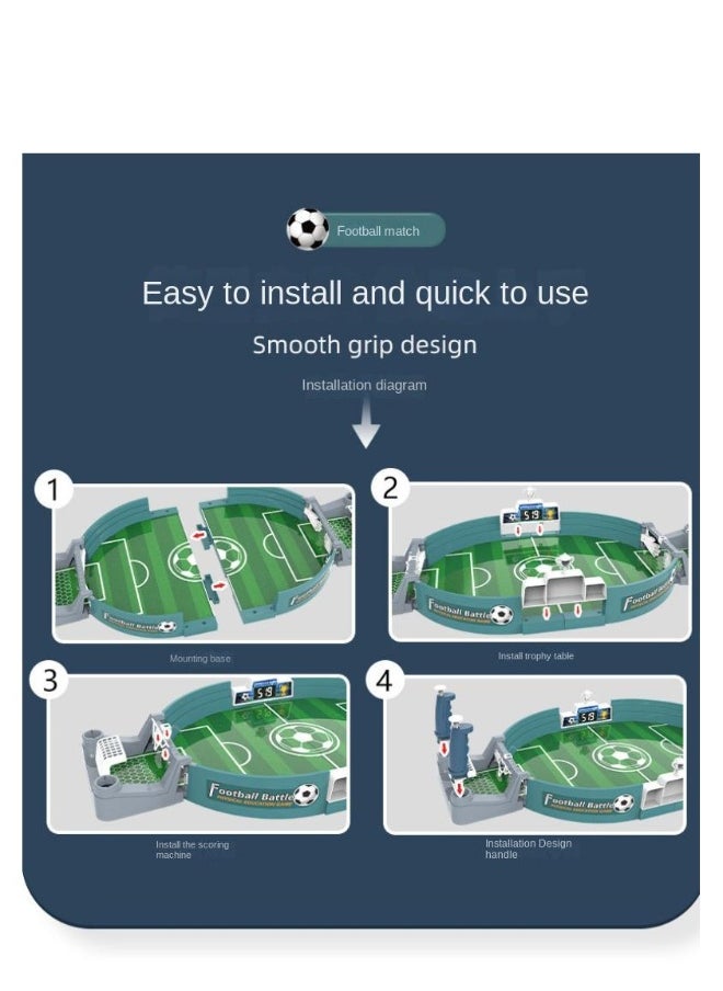 Football Table Interactive Game Children'S Puzzle Handheld Combat Aircraft Parent-Child Duo Competitive Board Game Football Field Toys（Medium Size With 2 Balls）