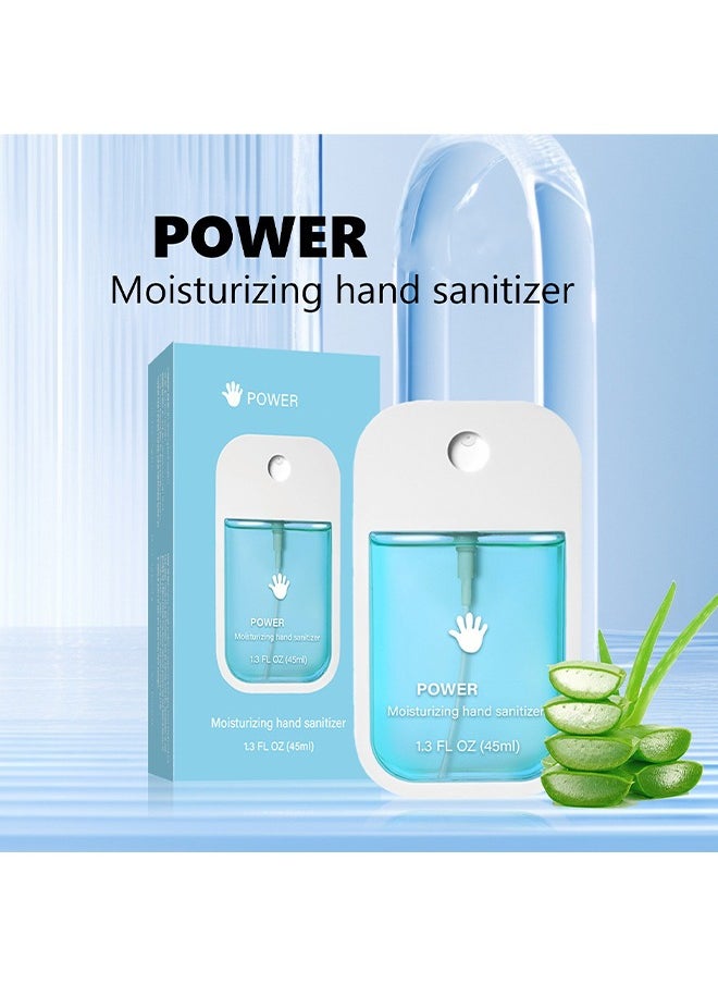 Moisturiaing Hand Sanitizer Spray，For Adults And Kids,Spray Hand Sanitizer Travel Size,Hydrating Hand Sanitizer Spray For Adults,Power Mist Hand Sanitizer 45ml (Aloe Vera)