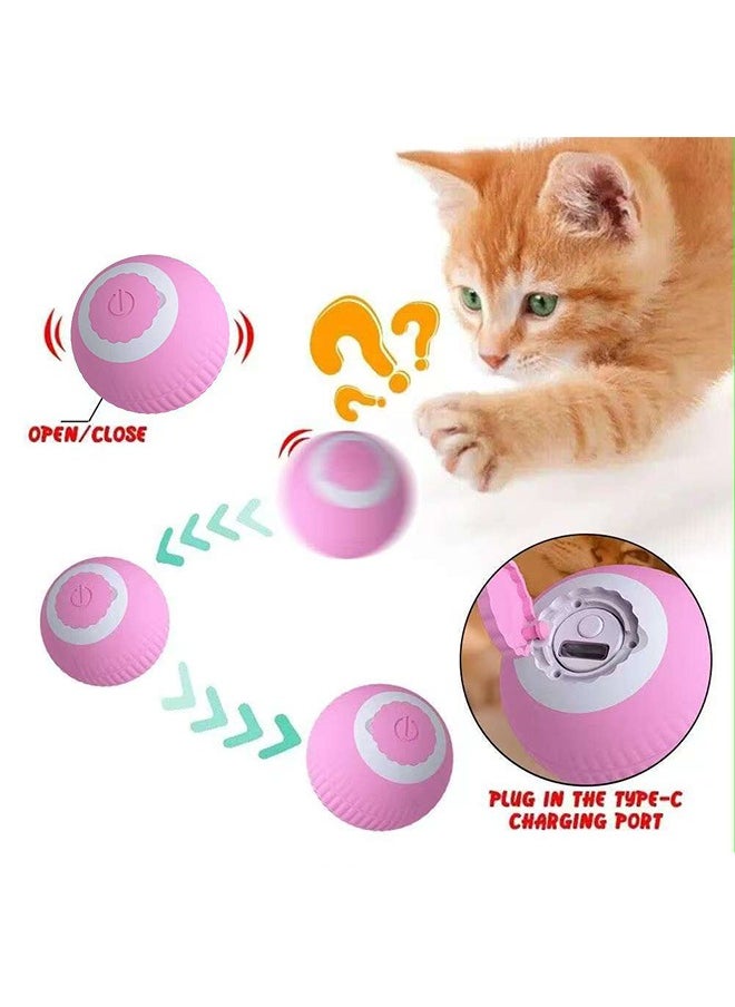 Smart Auto-Rolling Cat Toy Ball with Touch Activation u0026 Type-C Fast Charge - Durable Interactive Pet Companion