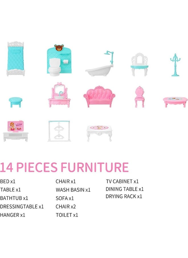 Doll House Dream House Girls Pretend Toy  Doll Figures DIY Cabin Pretend Toy Doll House